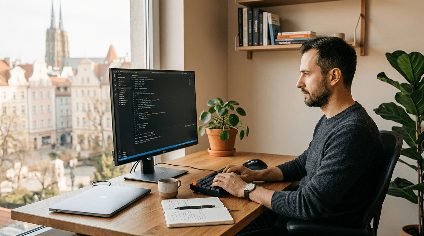 Working on code in a modern workspace