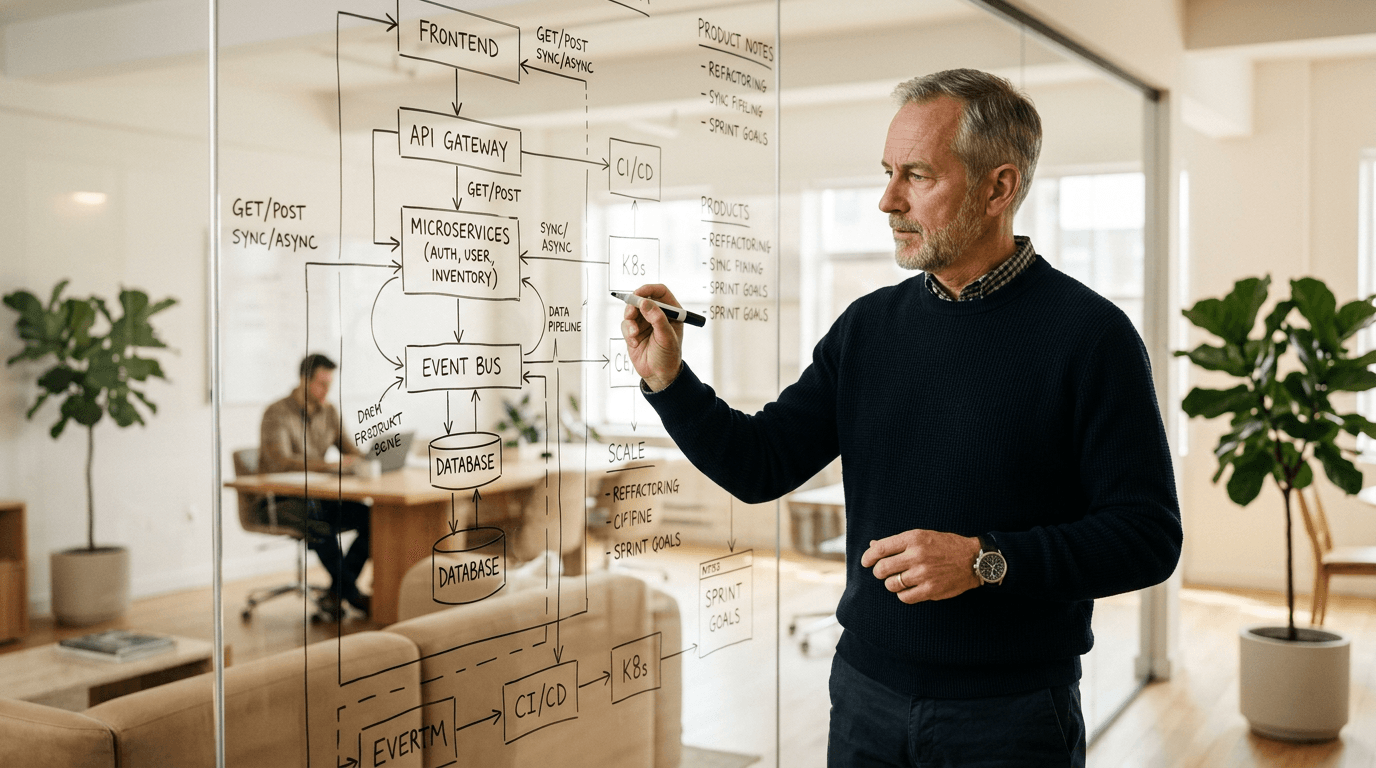 Planning architecture on whiteboard
